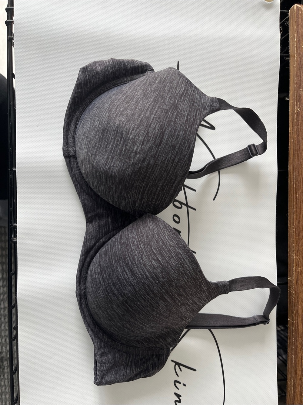 H&M Heather Charcoal Seamless T-Shirt Bra